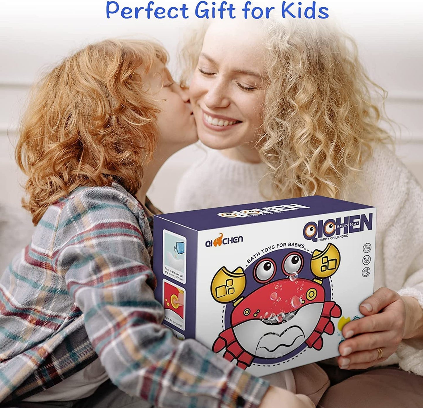 Kids Bubble Bath Maker, Toddler Bath Toys, Crab Bath Bubble Blower, Sing-Along Bathtub Bubble Machine with Suction Cups, Birthday Christmas Gift for Baby Boys Girls 3+