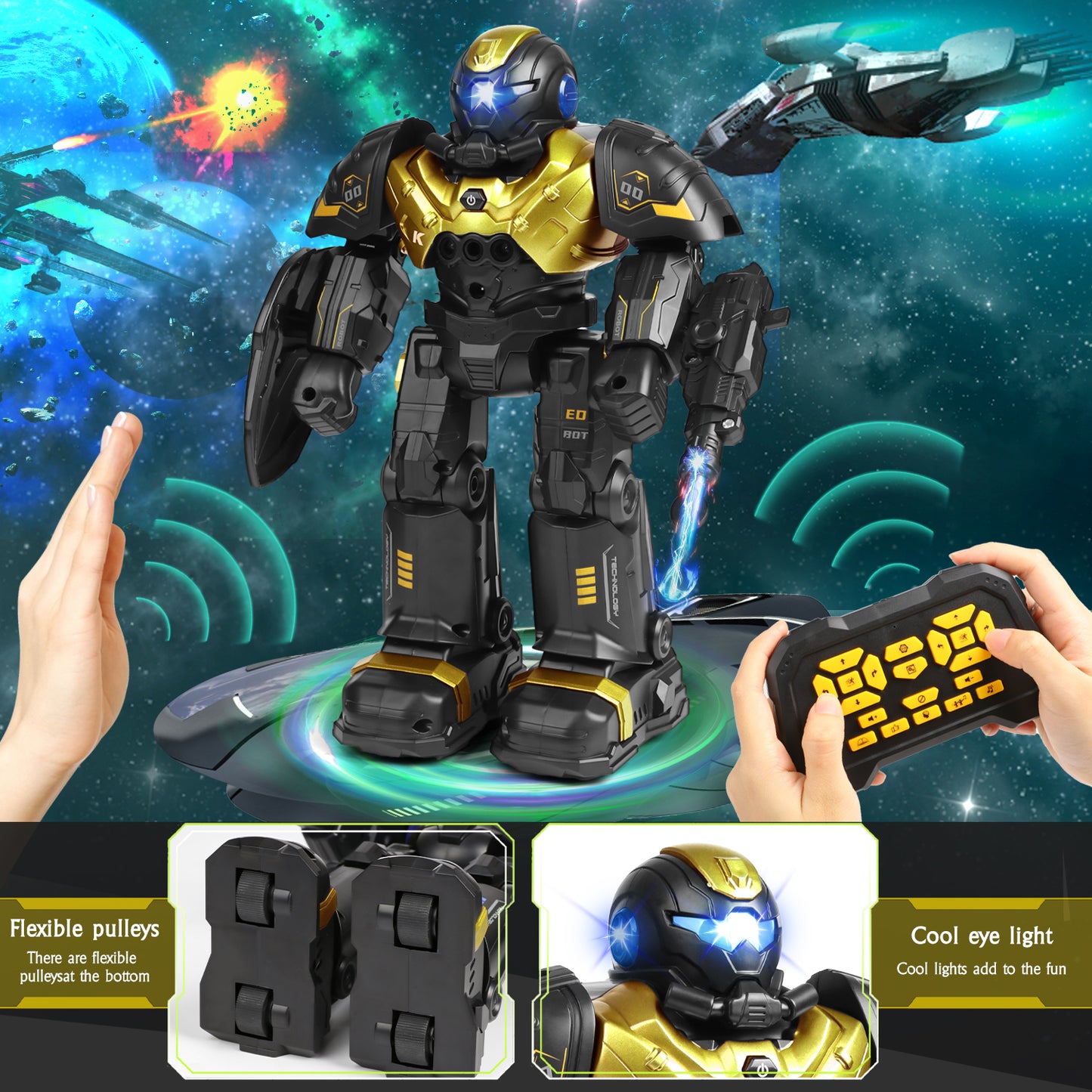 RC Robot Toy for Kids Ages 5-7,Programmable Robot, Gesture Sensing Remote Control Robot for Kids 3-6 Years, Christmas Birthday Gift