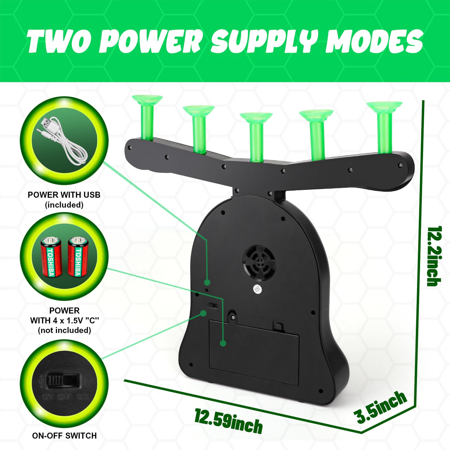 Hover Shot Floating Target Games for Kids, Glow in the Dark Boy Toys Foam Dart, 12 Soft Balls, Ideal Christmas Birthday Gifts for Boys 6 7 8 9 11 12+