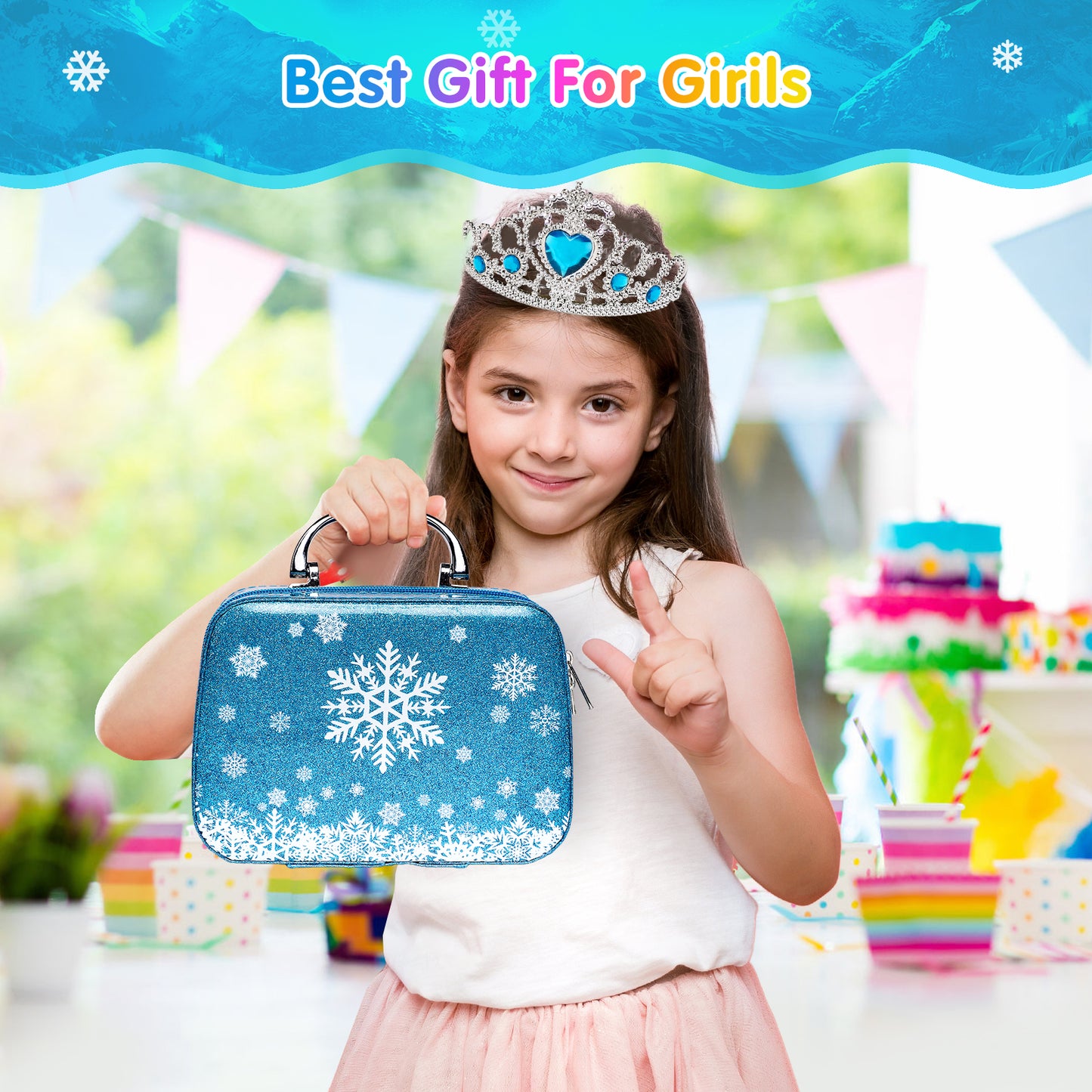 Makeup Set for Girl, Washable Real Frozen Make up kit Toys,Christmas Birthday Gift for 4 5 6 7 8 9 Years Old Girls