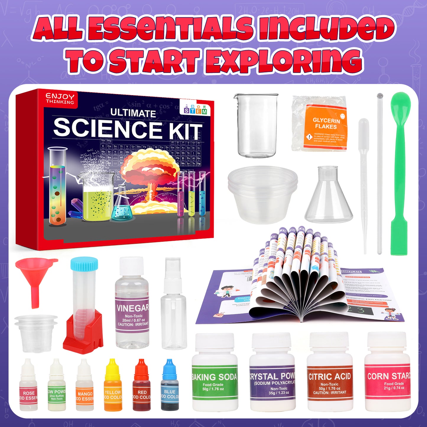 Huge Wave Science Kits for Kids Age 8-12 Year Old, 135+ Science Experiments Kits, STEM Educational Toys Gifts for Boys Girls (Red)