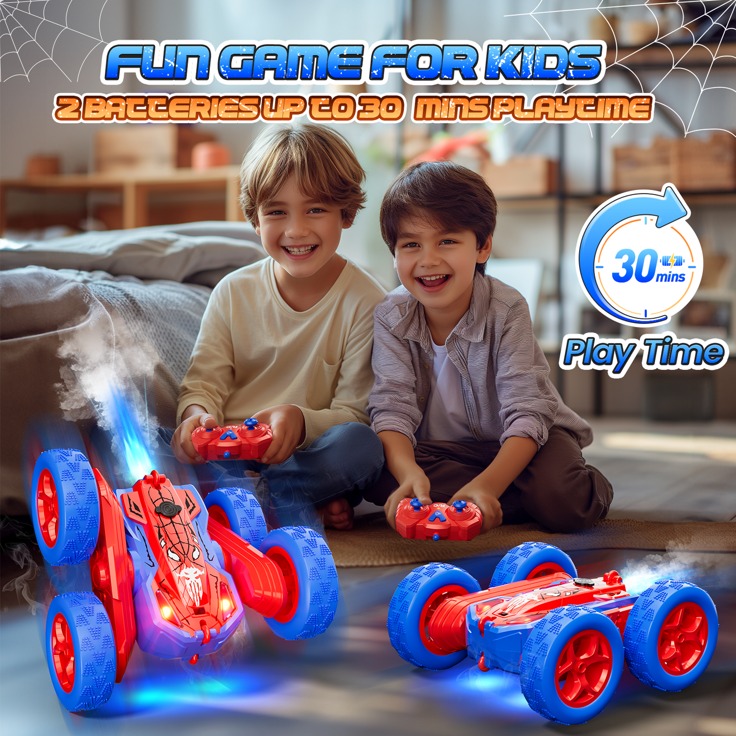 RC Stunt Cars Toys for Boys Ages 5-7, 360° Flip 4WD Rechargeable Remote Control Stunt Car Outdoor Toy for 3 4 5 6 7 8 9 10, Birthday Gifts Toys for Boys Girls Kids Age 6-12