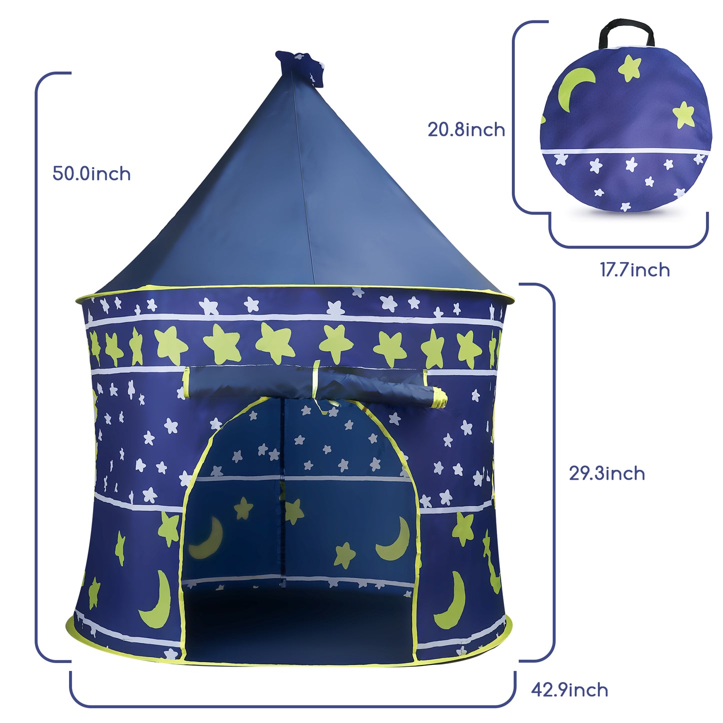 Tent for Kids, Fodlable Pop Up Play Tent, Indoor & Outdoor Large Kids Playhouse, Conveniently Fold into A Carrying Case