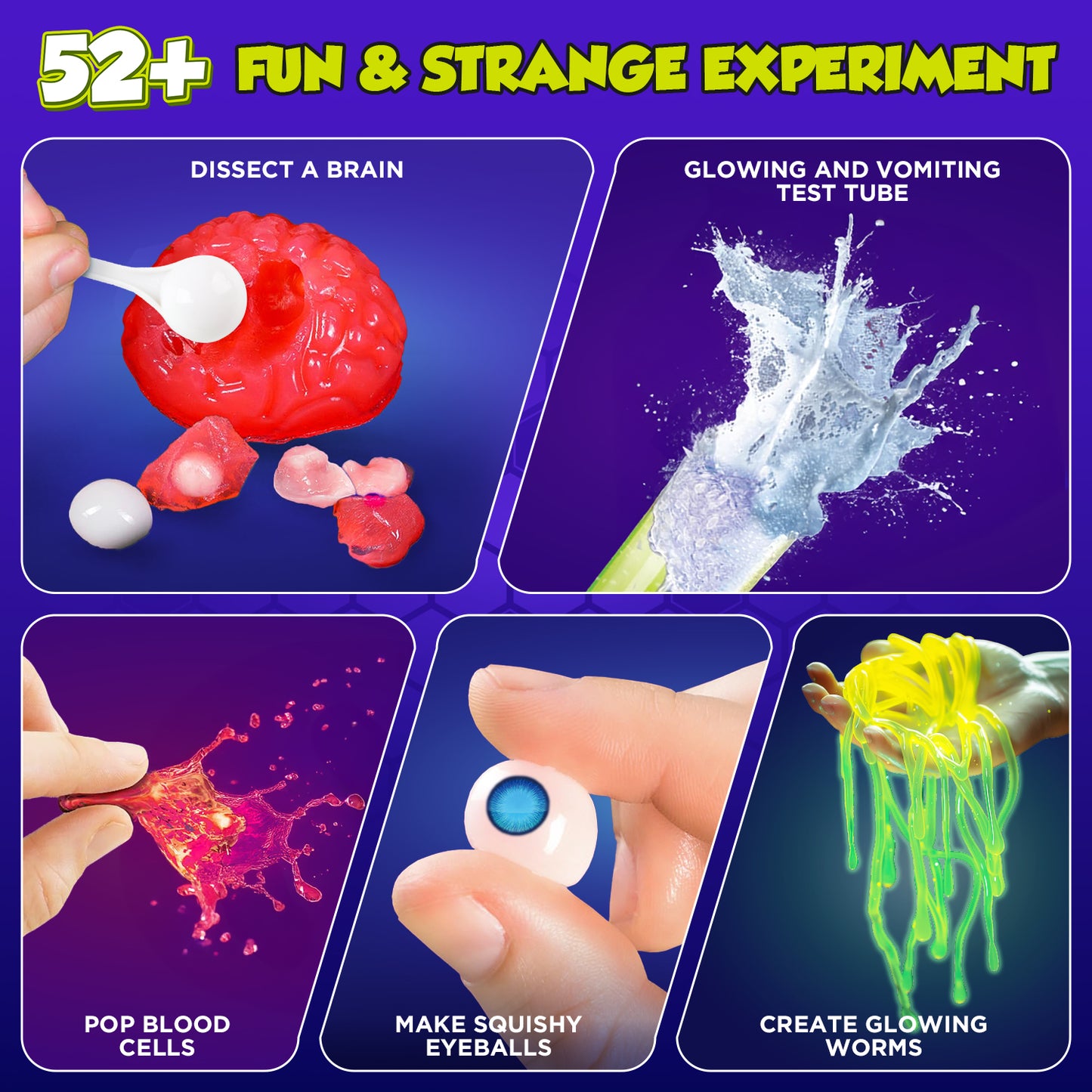 Huge Wave Science Kit for Kids Ages 4-12, 52+ STEM Educational Experiments Toys, With Volcanic & Eyeball Kit, Learning Activities Christmas Birthday Gift for Girls Boys