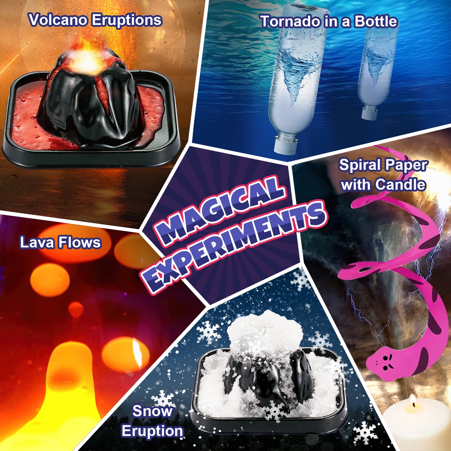 Science Kits for Kids Age 4-12, 68 Lab Science Experiments for Kids, Education Volcano Experiments Table, STEM Chemistry Kit Toys Birthday Christmas Gift for Boys Girls