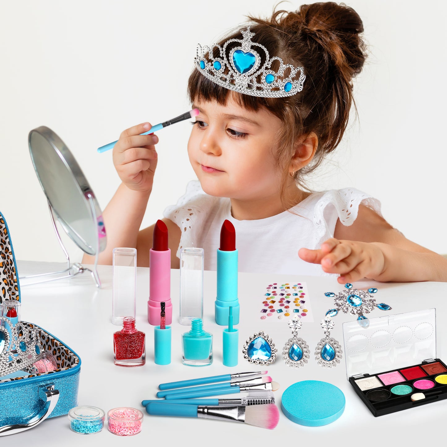 Makeup Set for Girl, Washable Real Frozen Make up kit Toys,Christmas Birthday Gift for 4 5 6 7 8 9 Years Old Girls