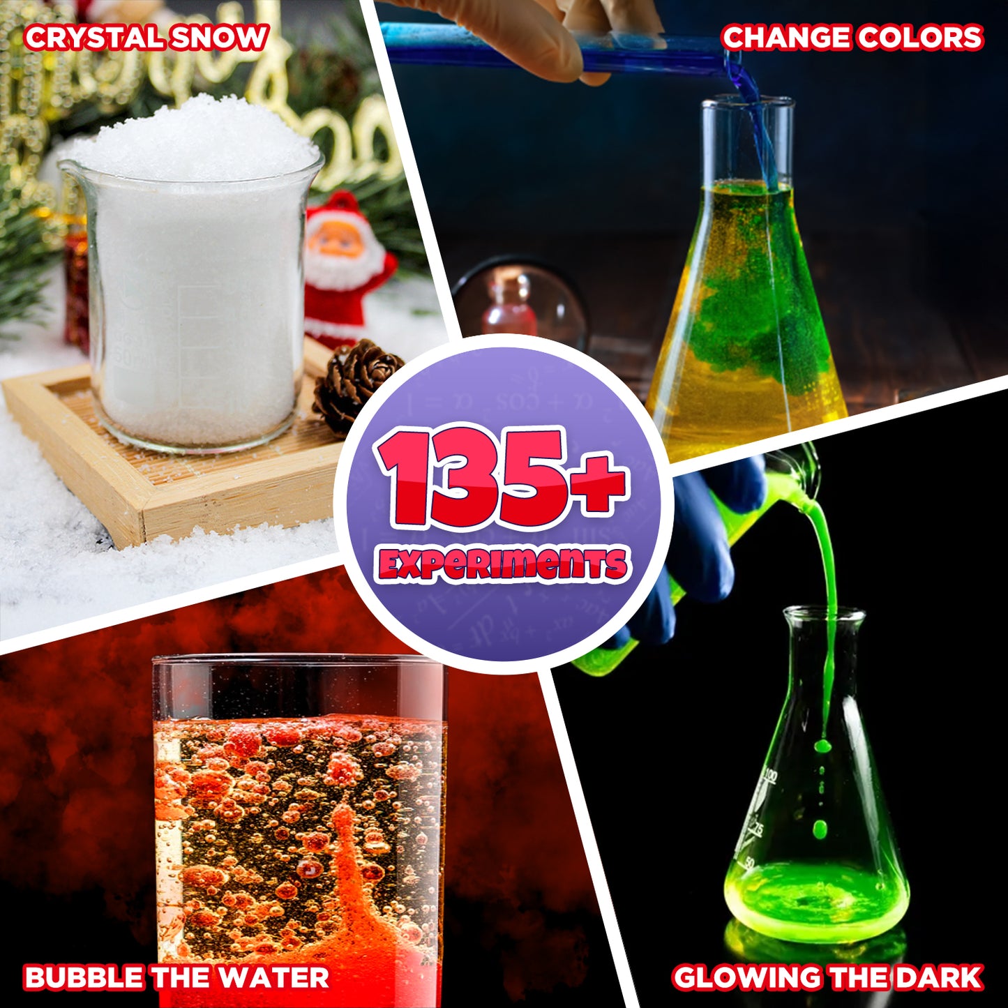 Huge Wave Science Kits for Kids Age 8-12 Year Old, 135+ Science Experiments Kits, STEM Educational Toys Gifts for Boys Girls (Red)