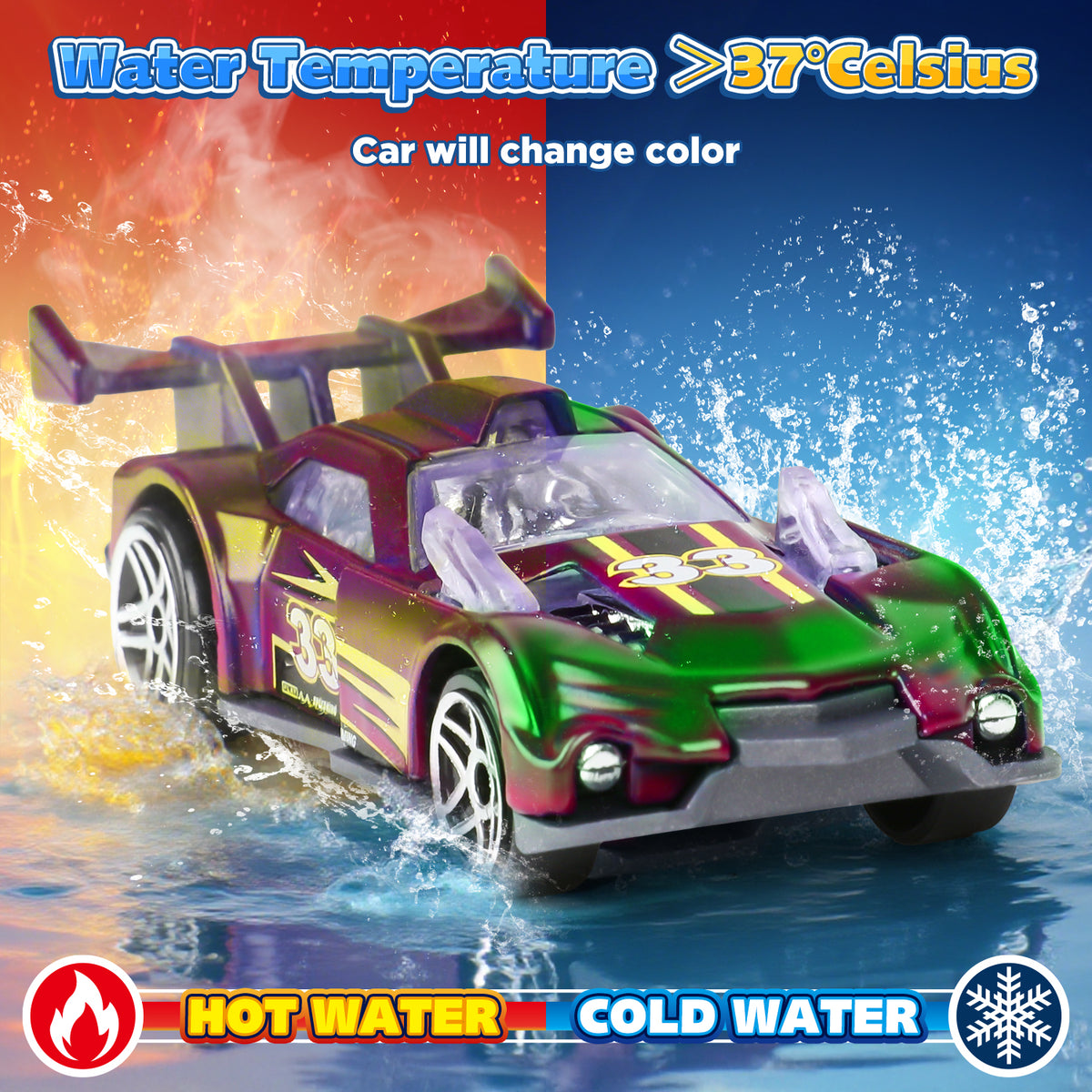Car Wash Toys Set for Boys, Toddler Color Change Race Cars, Wash Transport Track Toy with Parking, Kids Birthday Gift for Aged 3-8