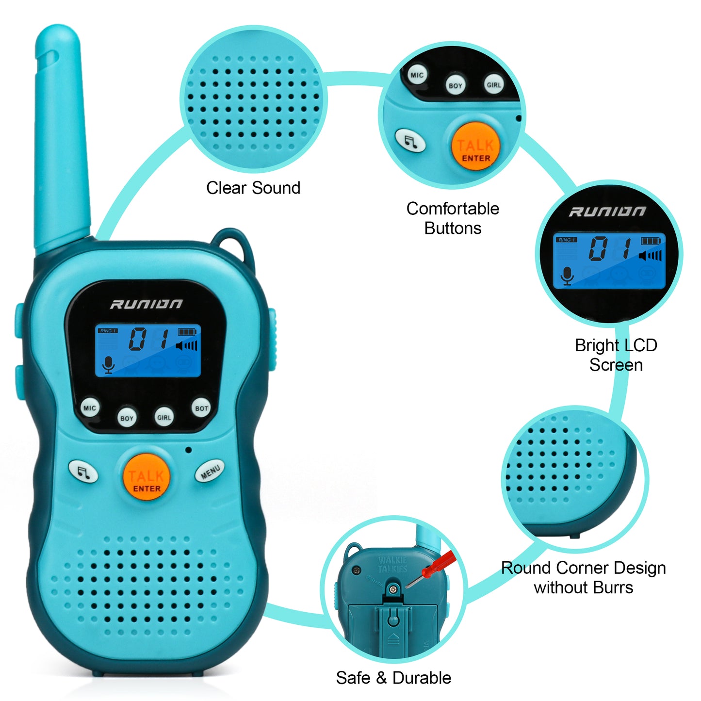 2 Packs Walkie Talkies for Kids, 3 KMs Range, with 3 Changing Voice, Outside Gift Toys for Age 3 up Boy and Girls to Hiking, Camping, Outdoor Toys Christmas Gift for Kids 3+
