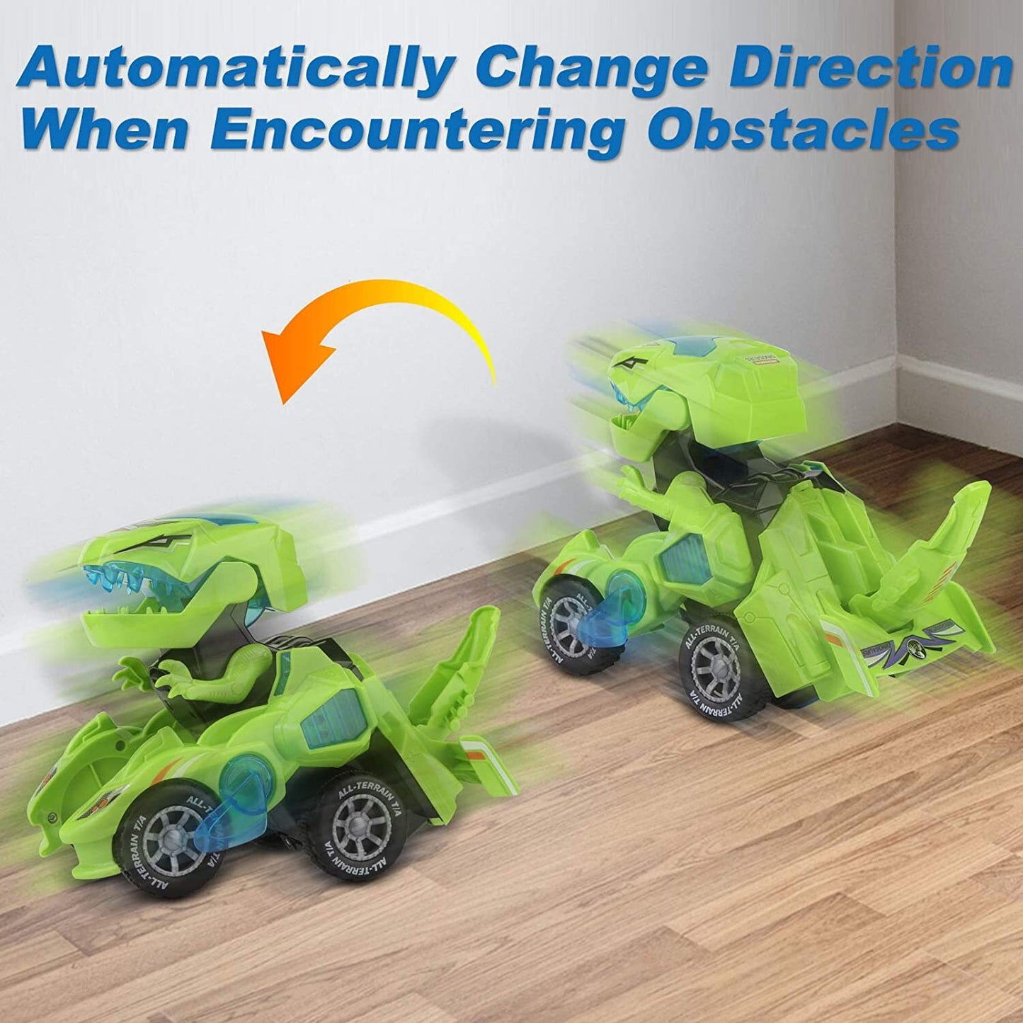 Transforming Dinosaur Car Toys,2 in 1 Automatic Dinosaur Transform Car Toy,Dinosaur Transformer Toy for Kids 3 Year Old and Up