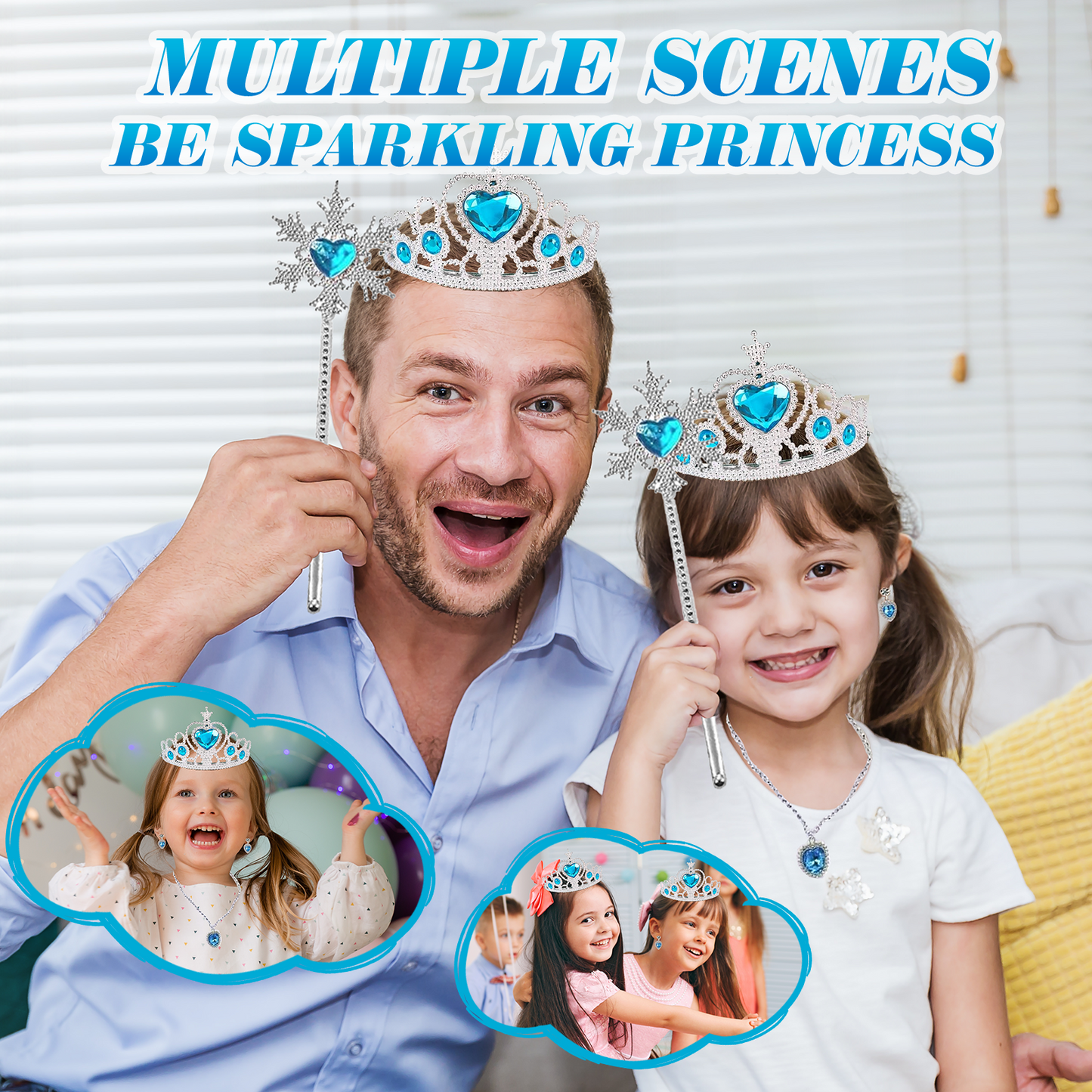 Frozen Princess Girls Dress-up Set for Kids, Little Girls’ Princess Toys for Ages 3 4 5 6 7 Year Old.