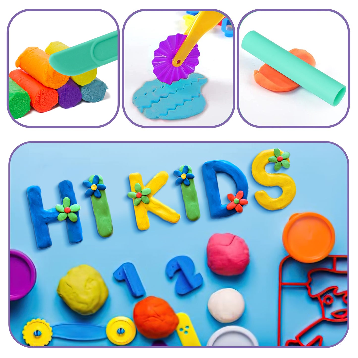 49-Piece Toddler Color Dough Tool Kit & Clay Party Pack w Letters and Numbers – Colorful Cutters, Molds, Rollers & Play Accessories, Birthday Christmas Gift for Boys Girls 3+