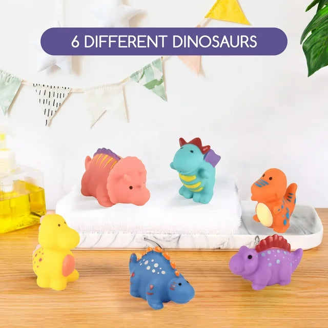 Dinosaur Toy Baby Bath Toys for 0-3 Years Old Babies Toddlers , 6 Packs Bathtub Toy Set for Boys Girls