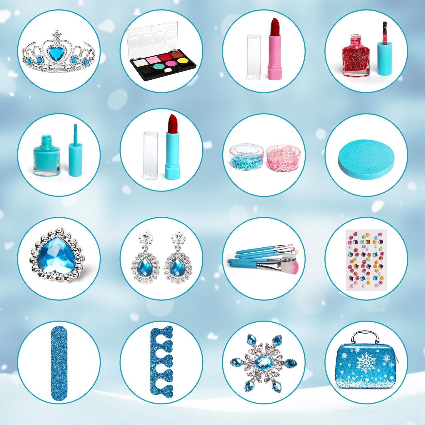 Makeup Set for Girl, Washable Real Frozen Make up kit Toys,Christmas Birthday Gift for 4 5 6 7 8 9 Years Old Girls
