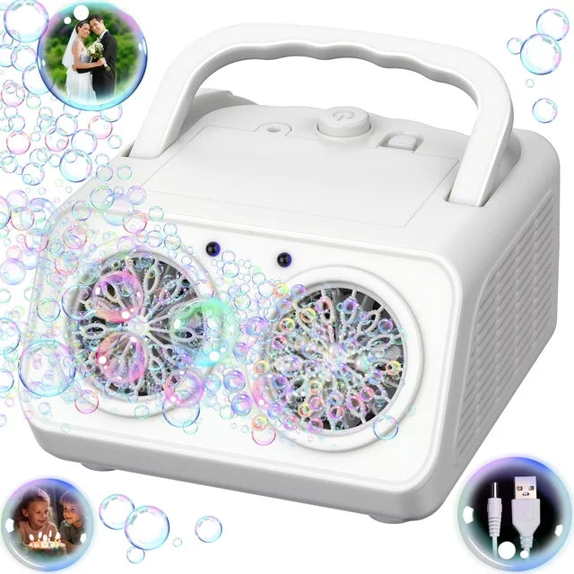 Bubble Blower Machine, Simultaneous Bubble Generating Ability, Automatic Bubble Maker for Kids, Indoor & Outdoor Christmas Party Wedding Bubble Toy Fun