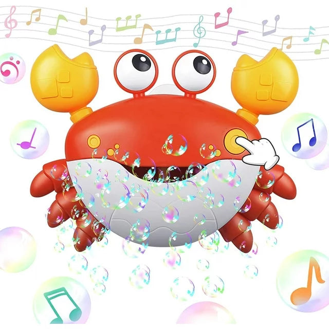 Crab Baby Bath Toys for Toddlers, Bathtub Bubble Maker with Music, Automatic Kids Bathtub Bubble Machine - for Infants 6-12 - Birthday Christmas Gifts for 1 2 3 Year Old Boys and Girls