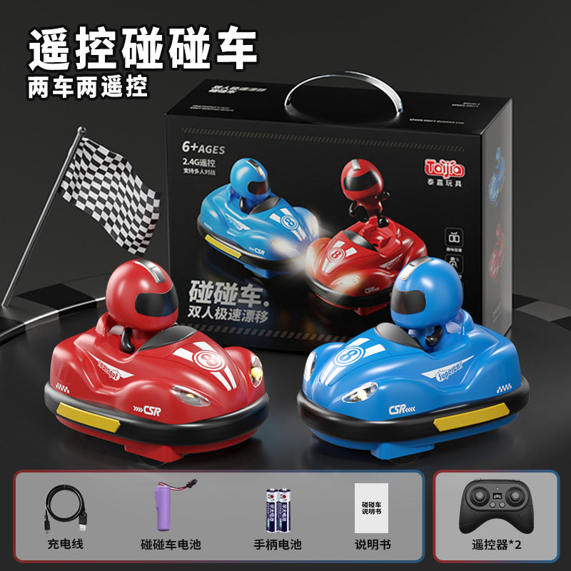 Huge Wave Remote Control Cars for Boys, Kids RC Ejecting Bumper Car, RC Cartoon Battle Race Vehicle Set of 2 Players, with Music & Lights, Christmas Birthday Gift for Toddlers Aged 3-12