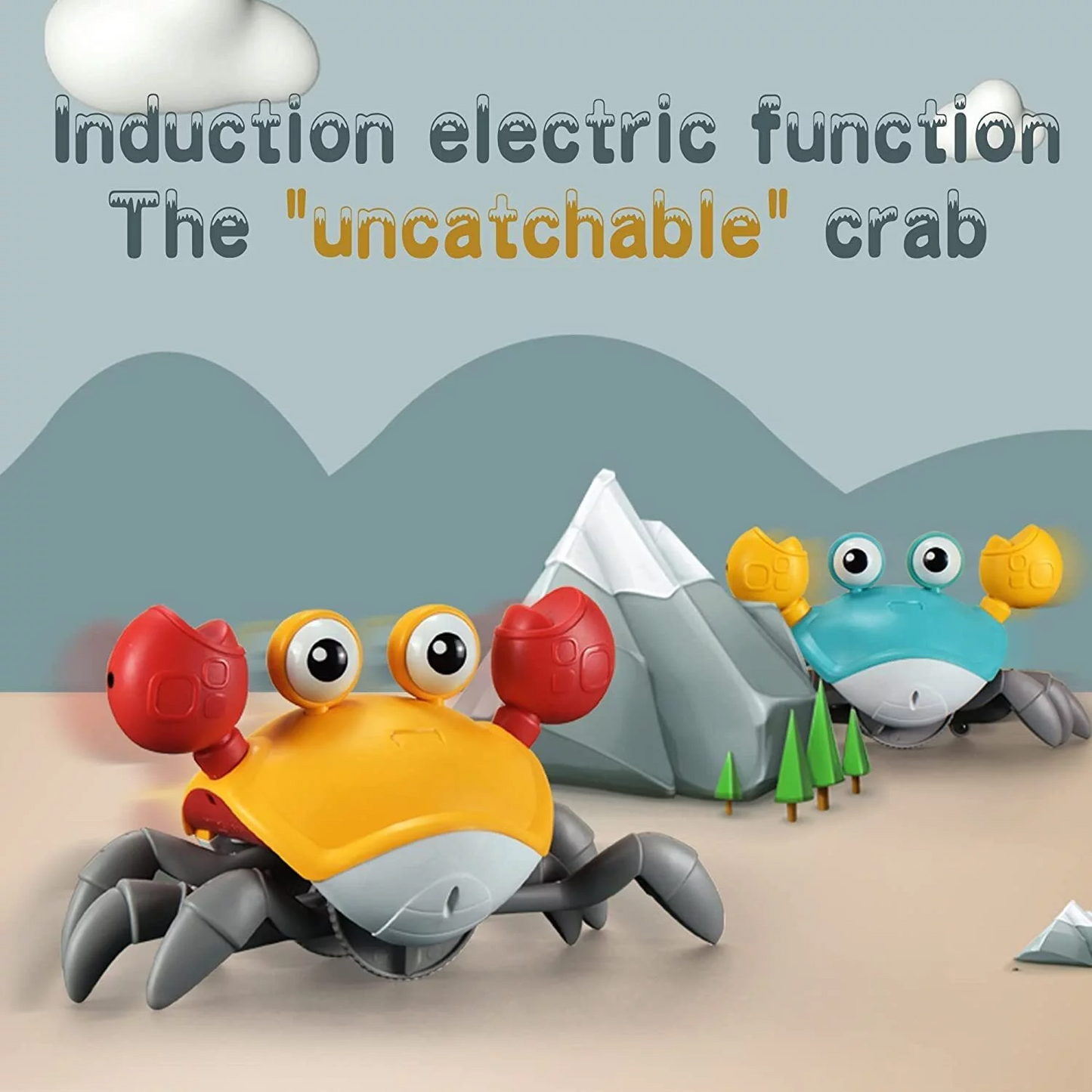 Baby Escape Crawling Crab Interactive Learning Toys, Infant Toys with Musical Moving Sensory Induction Crabs for Toddler