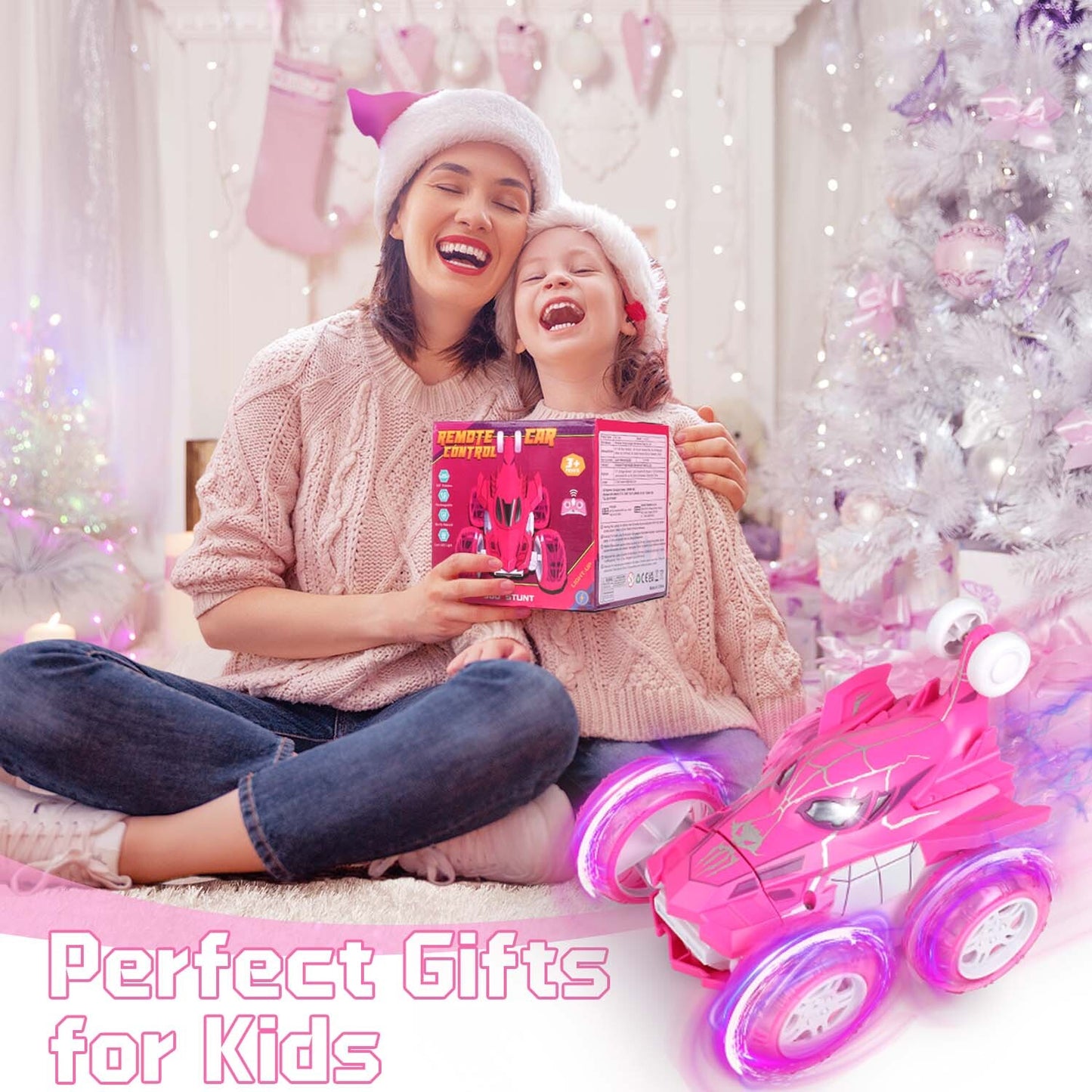 Spider Remote Control Car,360°Flips 4WD Remote Control Car for Boys Girls,RC Stunt Car with Cool Light Birthday Gifts for 3-10 Boys Girls