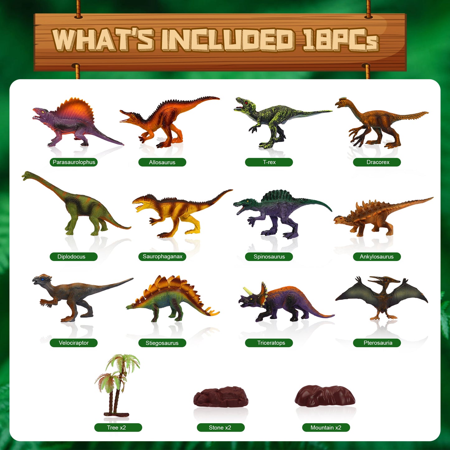 Dinosaur Toy Play Set - 12 Realistic Dinosaur Figures, Play Mat Included - Perfect Gift for Boys and Girls Ages 3-12