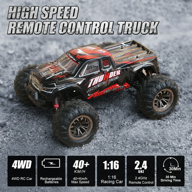 RC Cars for Adults,1:16 Scale 4WD 2.4 GHz Off Road High Speed RC Monster Truck Toy Gifts for Kid and Adults