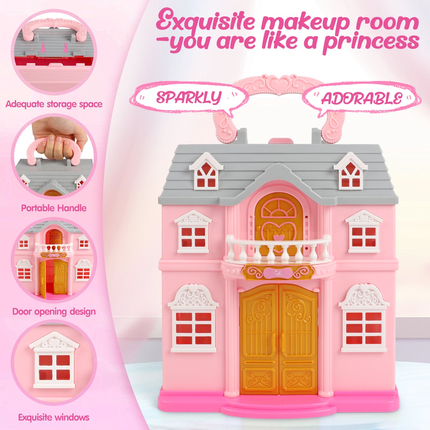 Huge Wave Kids Makeup Set for Girl, Washable Little Girls Makeup Toy, Princess Make up Castle Set Toy, Christmas & Birthday Gift Age 3 4 5 6 7 8 9+ Year Old Kids Toddler Gifts