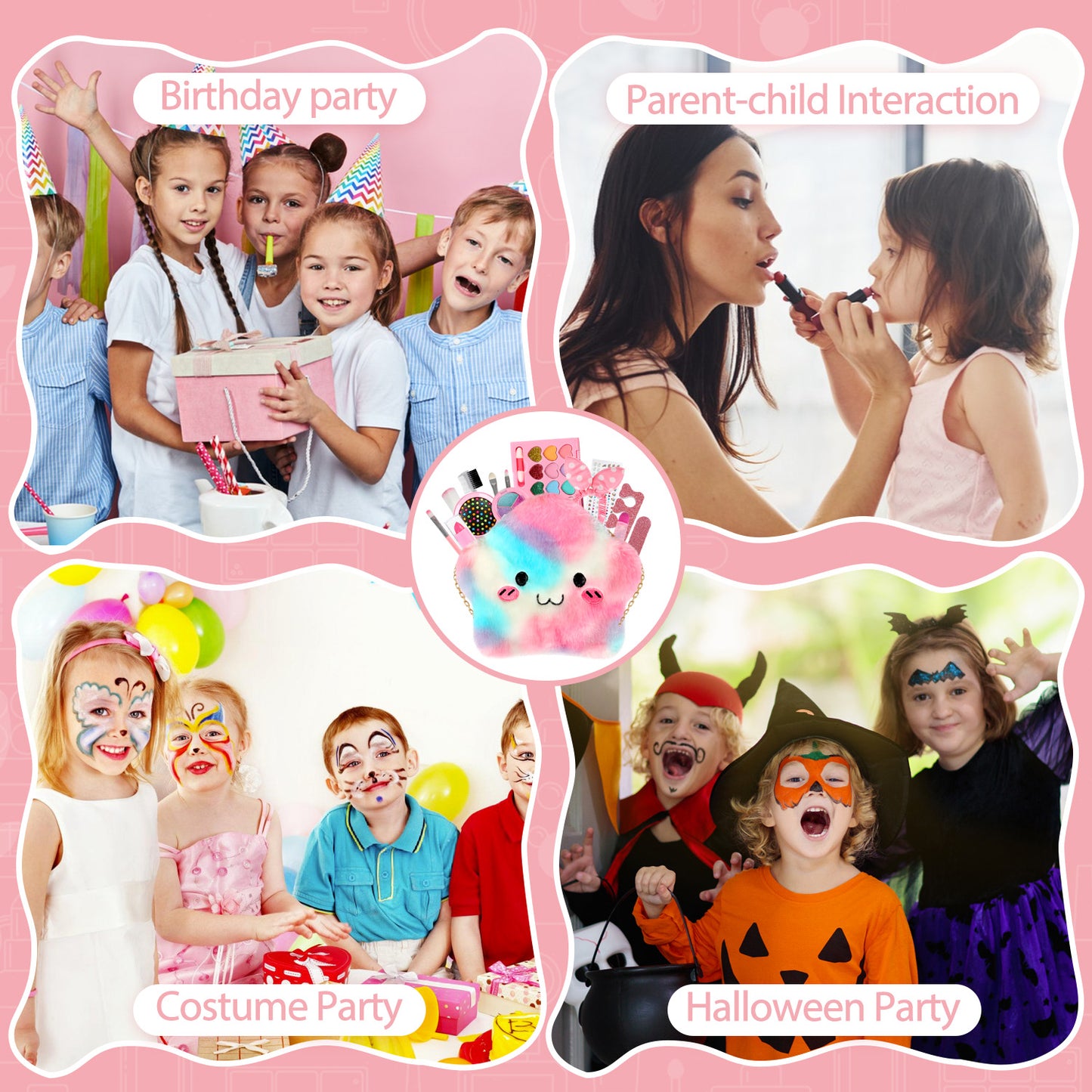 Kids Makeup Kit for Girl, Real Washable Makeup Set Toy for Little Girls, Princess Play Toys Christmas & Birthday Gift Age 3 4 5 6 7 8 9+ Year Old Kids Toddler Gifts
