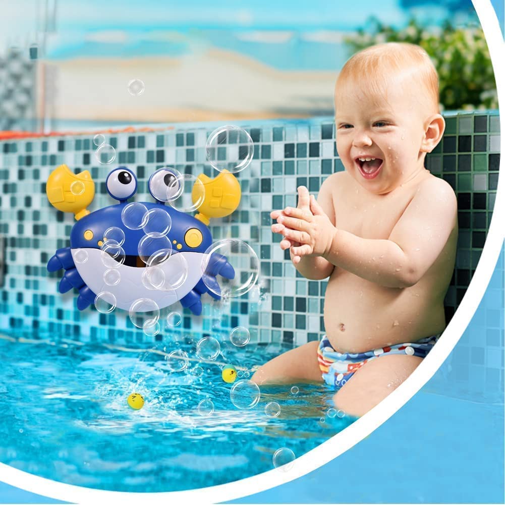 Kids Bubble Bath Maker, Toddler Bath Toys, Crab Bath Bubble Blower, Sing-Along Bathtub Bubble Machine with Suction Cups, Birthday Christmas Gift for Baby Boys Girls 3+