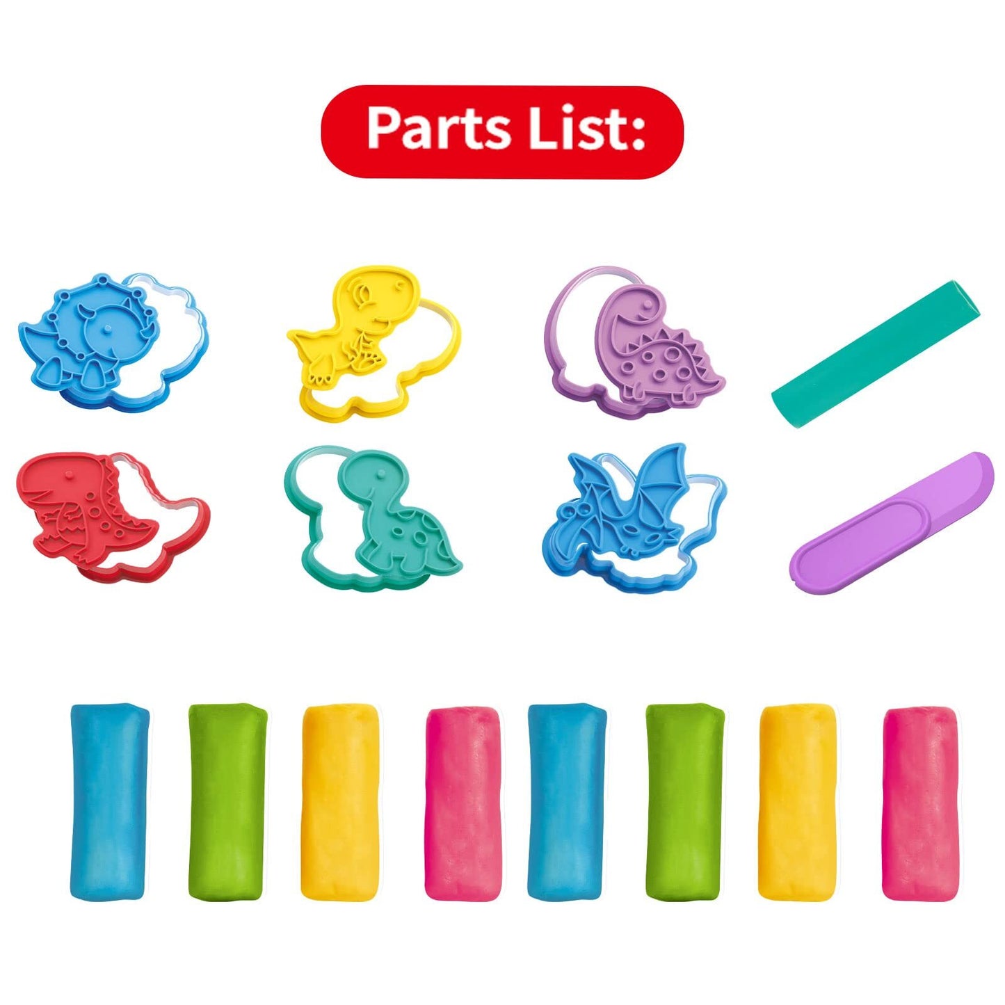 Color Play Dough Dinosaur World Creation Education Toys w/ Animals Pretend Playdough Sets for Kids