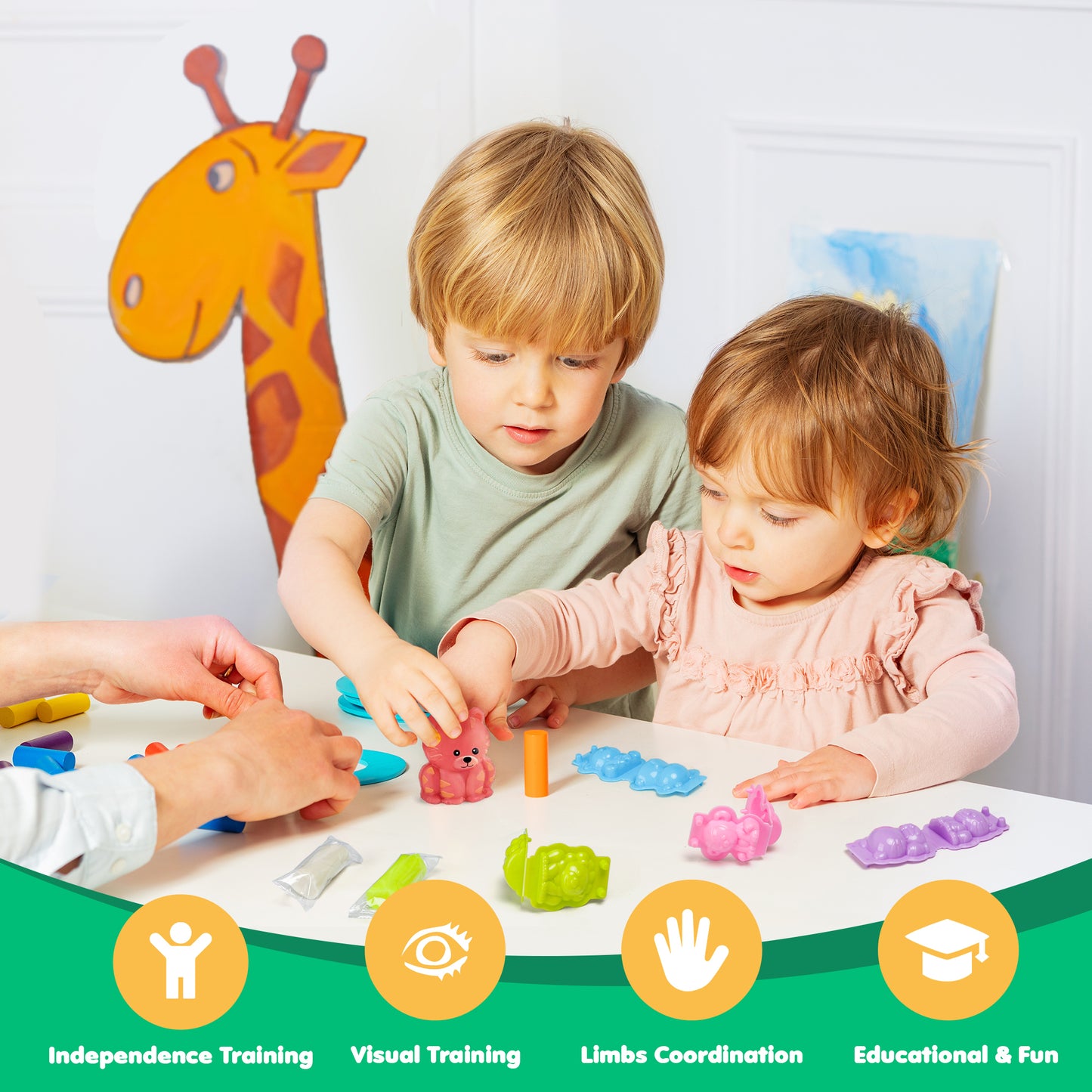Color Play Dough Jungle World Clay, Education Learning Toys Animals Play Dough Set, Christmas Gift Sets for Kids