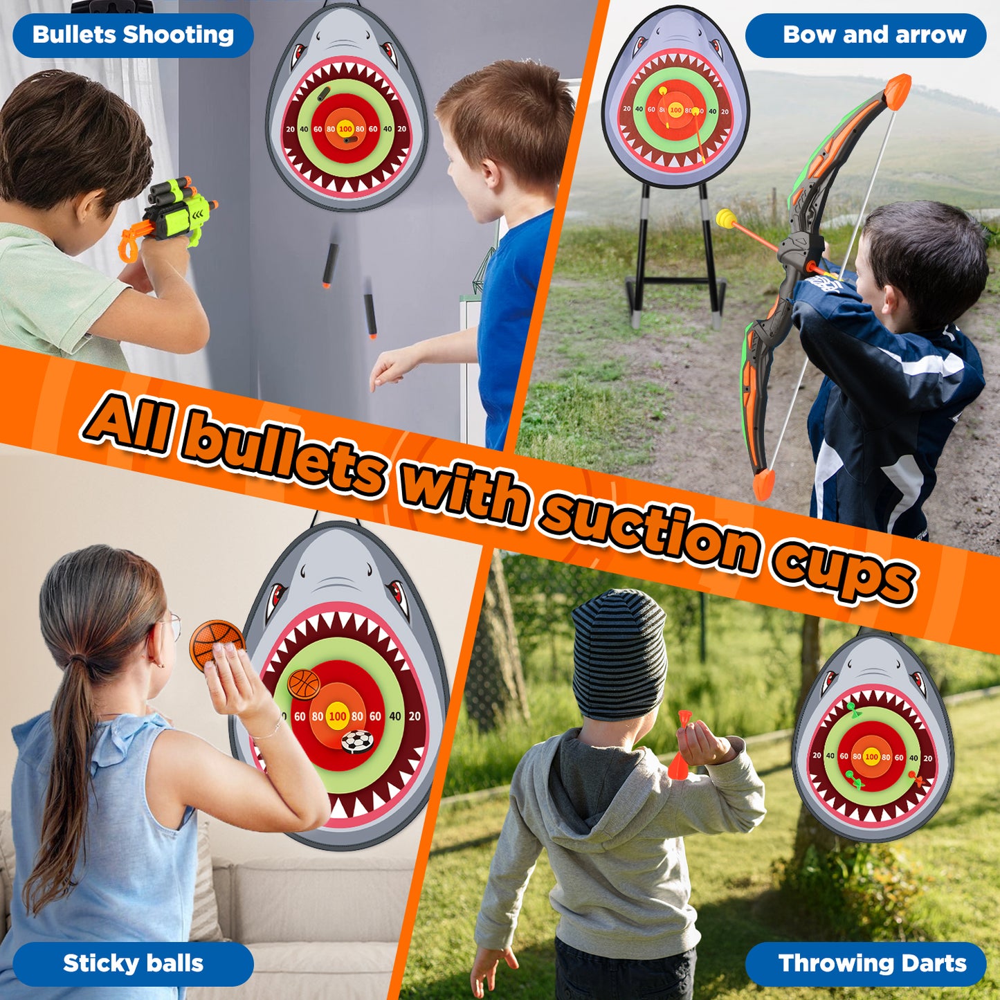 Huge Wave Bow and Arrow Set for Boys, Kids Light Up Archery Toy Set, Shooting Games with Target & Quiver, Indoor and Outdoor Toys for Boys Girls 4-12 Years Old