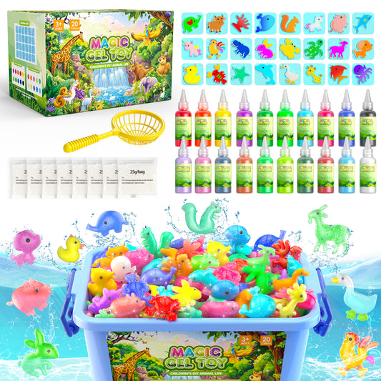 Huge Wave Farm Series Magic Gel Kit for Kids, 20 Colors Handmade Elf Water Toy, Kids Art & Craft Set Birthday Christmas Gifts for 3-8 Girls Years