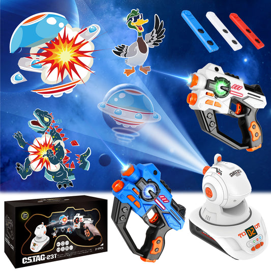 Huge Wave 2 Pack Infrared Shooting Tag Set with Projector, Digital LED Score Display, Indoor/Outdoor Birthday Gift Toys 6, 7, 8, 9, 10, 11, 12+ Year Old for Kids, Teens, Adults