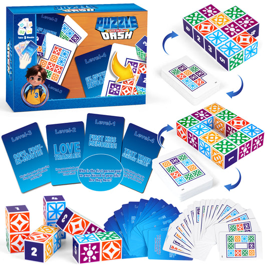 Family Board Game or Children & Adults for Ages 4+, Popular Block & Color Puzzle Games, 4 Difficulty Levels, 2 to 4 Players, Birthday Party Game Gift