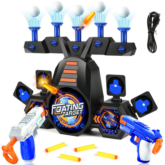 Huge Wave 2 Pack Shooting Games Toy Gift for Age 5-10 Kids, Floating Ball Target with Foam Dart Toy, and 5 Flip Targets, Christmas Gift for Family Boys Girls