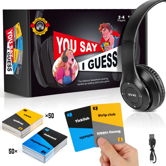 Party Games Board Games for Adults, Lip Reading Game Based On The Headphone Challenge, 2+ Players 40,000 Funny Phrase Combos (Ages 17+)