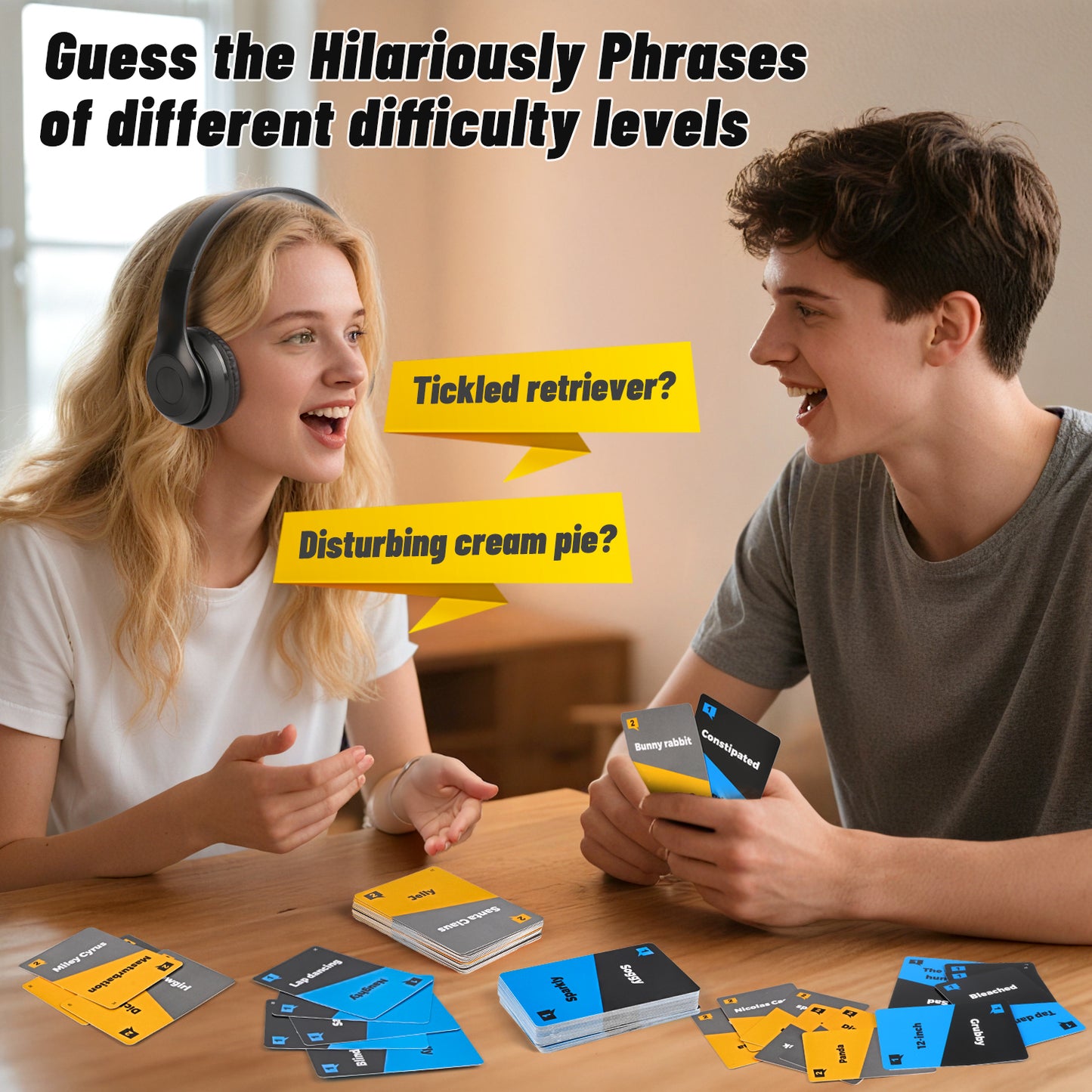 Party Games Board Games for Adults, Lip Reading Game Based On The Headphone Challenge, 2+ Players 40,000 Funny Phrase Combos (Ages 17+)