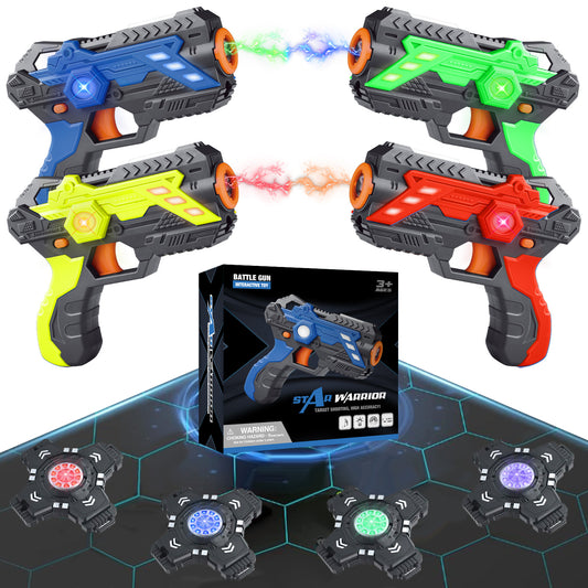 Shooting Tag Set for Kids, Teens & Adults, Infrared Toy Set of 4 Shooting Tag Vest, Indoor And Outdoor Activities Toys, for All Ages Multiplayer Game Best Gift