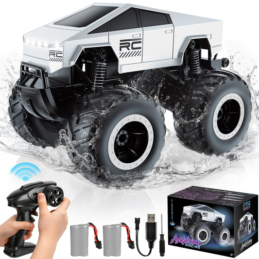 1:16 RC Monster Truck, Waterproof Amphibious Remote Control Car, 2.4GHz 4WD Off-Road Stunt Car, Christmas Birthday Gift Toys for Boys & Girls Kids Ages 4-12