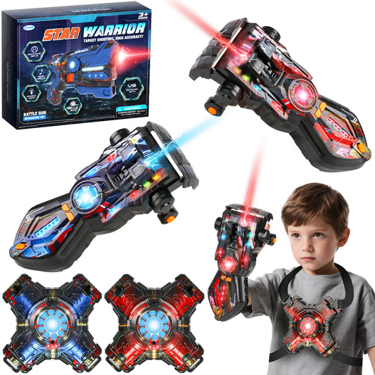 Shooting Tag Sets with Vests, Set of 2 Shooting Game Toys, Indoor&Outdoor Multiplayer Game, Group Activity, Birthday Gift for Ages 6-12