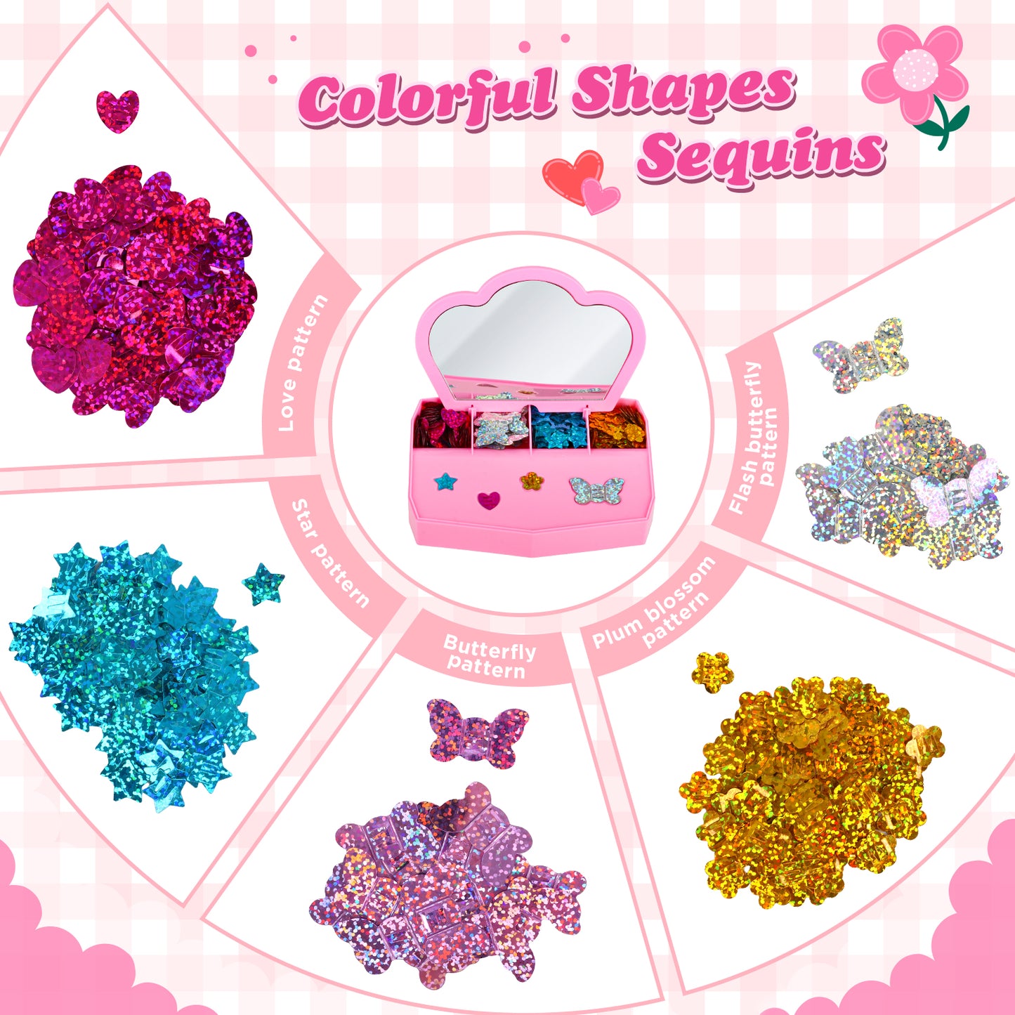Hair Stamper Kit, Art Hair Jewels for Girls Toys, Hair Accessories Set, Birthday Gifts Toys for Girls Ages 6-12