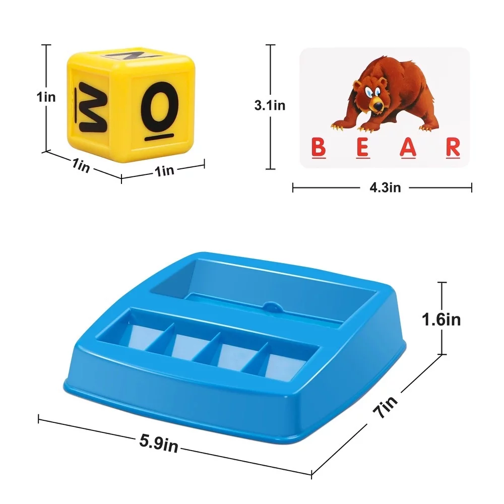 Matching Letter Game for Kids,2 in 1 Spelling & Reading w/ Card Preschool Learning Toys Gift for Toddlers Girls Boys Ages 2-8