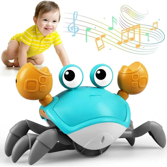 Baby Escape Crawling Crab Interactive Learning Toys, Infant Toys with Musical Moving Sensory Induction Crabs for Toddler