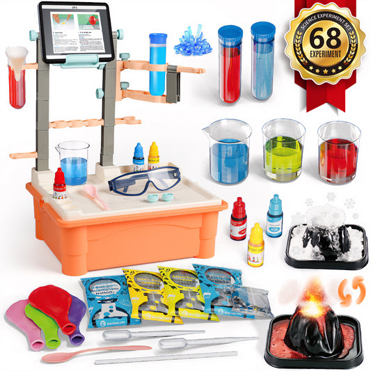 Science Kits for Kids Age 4-12, 68 Lab Science Experiments for Kids, Education Volcano Experiments Table, STEM Chemistry Kit Toys Birthday Christmas Gift for Boys Girls