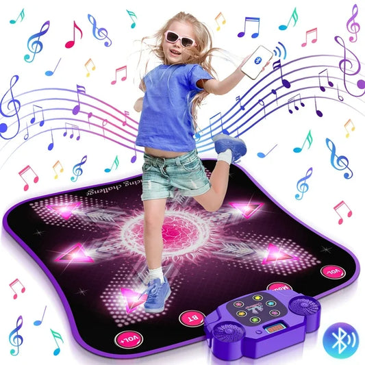 Dance Mat Toys for 3-12 Year Old Kids, 2023 Upgraded Electronic Dance Pad with Light-up, Music and Bluetooth, Christmas Toys for 3 4 5 6 7 8 9 10 11 12+ Year Old Girls Birthday Gift Ideas