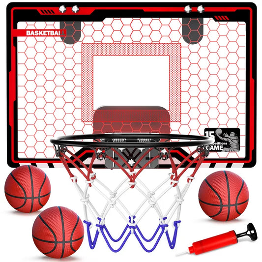 Indoor Basketball Hoop for Kids, Upgraded Basketball Hoop with LED Light, Mini Hoops Basketball with 3 Balls, Basketball Toys Gifts for 3-10 Year Old Boys Girls
