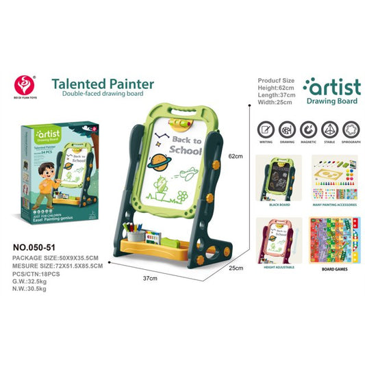 Kids Easel,Birthday Gift for Toddler Girls 3 4 5 6 Years, Double-sided Blackboard(Chalkboard)& Whiteboard(Magnetic).