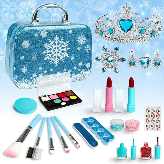 Makeup Set for Girl, Washable Real Frozen Make up kit Toys,Christmas Birthday Gift for 4 5 6 7 8 9 Years Old Girls