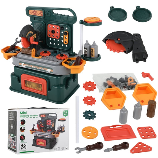 Huge Wave Kids Tool Bench Set, 46 PCS Pretend Play Tool Work Bench for Kids, with Electric Saw Set, Construction Toys Learning Gift for Boys & Girls Age 3-8 Years Old