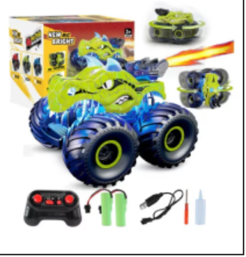 RC Dinosaur Car for Boys,2.4GHz Dinosaur Remote Control Cars for Boys with Light,Sound & Spray,Monster Truck Toys for Kids 3 4 5 6 7 8-12 Year Old Boys Christmas Birthday Gift